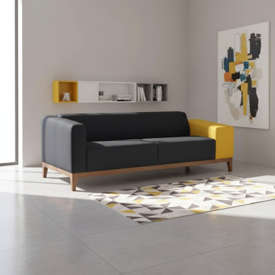 Three-seater sofa couch study luxury furniture textile upholstered sofa