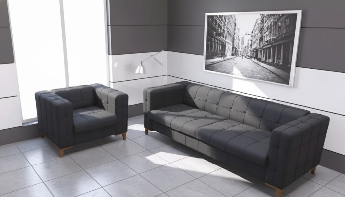 Upholstered seating group sofas luxury couch set three-seater armchair fabric