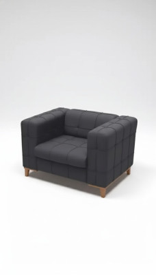 Black armchair, seat, study room, modern designer upholstered armchair, new.