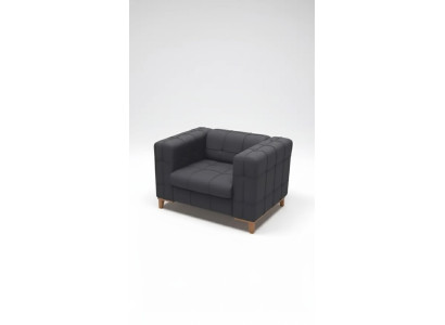 Black armchair, seat, study room, modern designer upholstered armchair, new.
