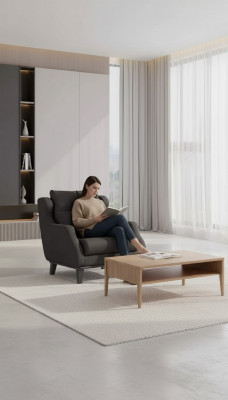 Workroom armchair style modern gray upholstered armchair designer seat furniture