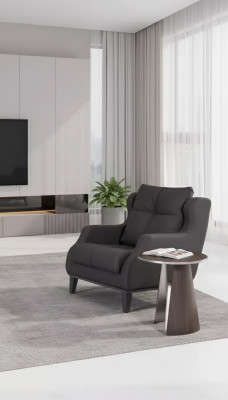 Workroom armchair style modern gray upholstered armchair designer seat furniture