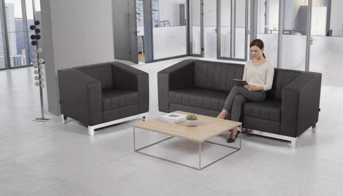 Gray luxury sofa set three-seater armchair upholstered furniture couch set 2-piece
