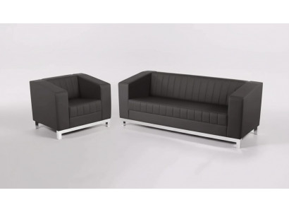 Gray luxury sofa set three-seater armchair upholstered furniture couch set 2-piece
