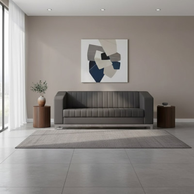 Modern black couch three-seater upholstered couch study furniture luxury