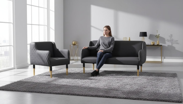 Sofa set stainless steel furniture sofa suite two-seater single-seater armchair upholstery
