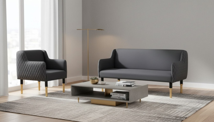 Sofa set stainless steel furniture sofa suite two-seater single-seater armchair upholstery