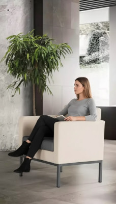 Luxury armchair office furniture study padded fabric seat textile new
