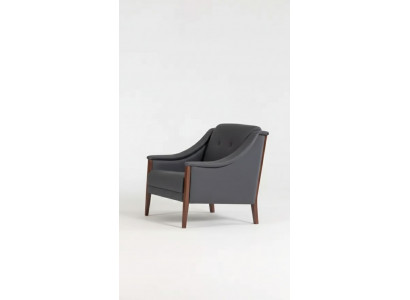 Armchair study upholstered chair gray seating furniture textile modern designer