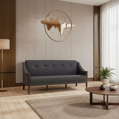 Dark gray designer sofa three-seater couch upholstered furniture office furnishings
