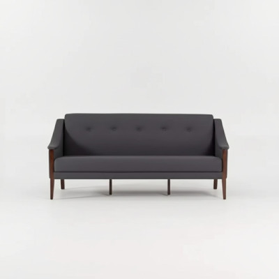 Dark gray designer sofa three-seater couch upholstered furniture office furnishings