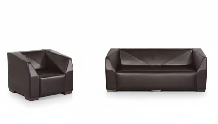 Black study furniture sofa set three-seater luxury armchair 2-piece set