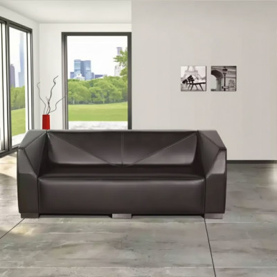 Black three-seater study furniture textile couch luxury designer sofa