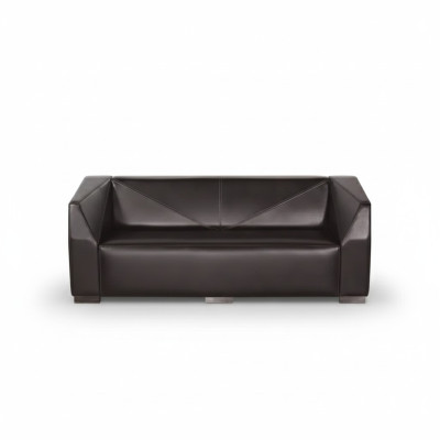 Black three-seater study furniture textile couch luxury designer sofa