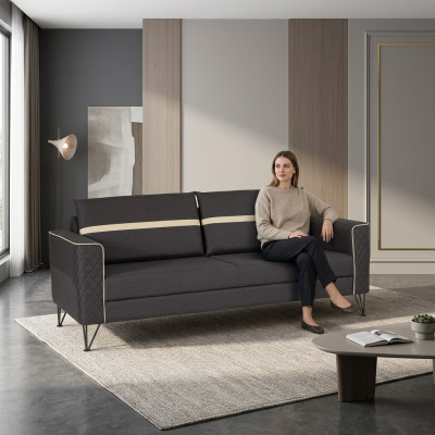 Home office sofa couch 3-seater upholstered fabric textile furniture designer