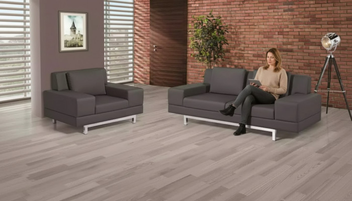 Gray couch set three-seater armchair sofa set study room sofas