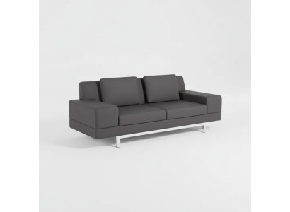 Gray sofa modern three-seater study upholstered couch textile furniture