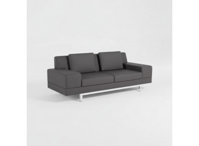 Gray sofa modern three-seater study upholstered couch textile furniture