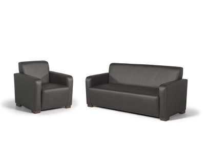 Black study room sofa set three-seater armchair modern couch