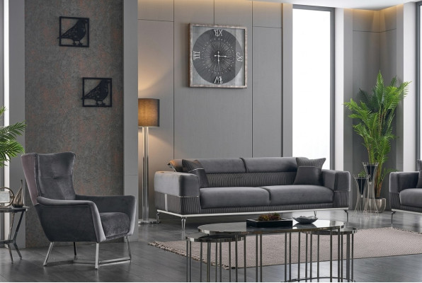 Sofa Set 2 pcs Living Room Complete Sofa Suite 3+1 Seater Upholstered Furniture Textile