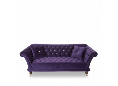 Chesterfield 3 Seater Elegant Sofas Textile Couch Luxury Blue Sofa