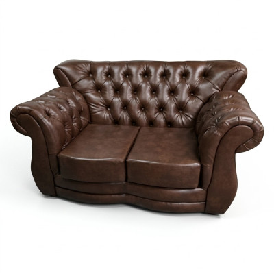 Chesterfield Sofa Luxury Couch 2-Seater Sofas Brown Leather Sofa Couches