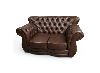 Chesterfield Sofa Luxury Couch 2-Seater Sofas Brown Leather Sofa Couches
