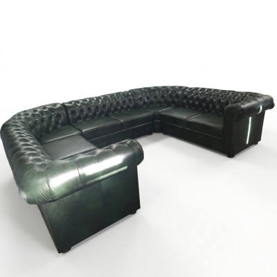 Chesterfield sectional sofa U-shape leather sofa corner sofas leather couch modern new