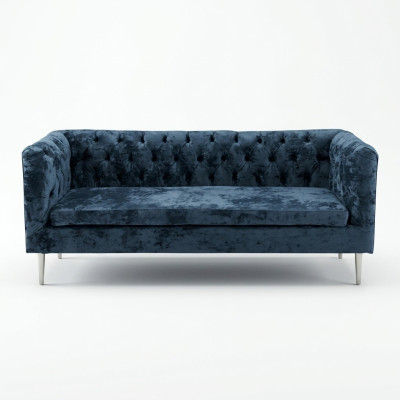 Luxury Chesterfield Sofa 3-Seater Couch Textile Modern Sofas Blue Turquoise