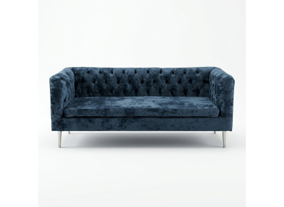Luxury Chesterfield Sofa 3-Seater Couch Textile Modern Sofas Blue Turquoise