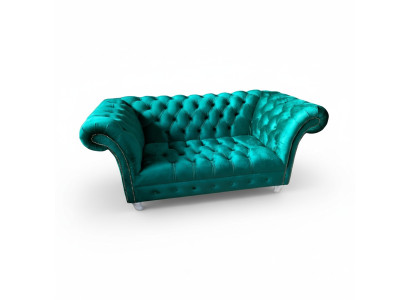 Chesterfield Luxury Sofa 2 Seater Fabric Couch Blue Sofas Green Couches