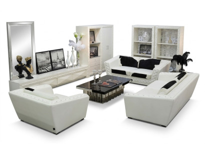 Chesterfield Sofa Set 3+2+1 Seater Armchair Sofa Leather with Pony Skin