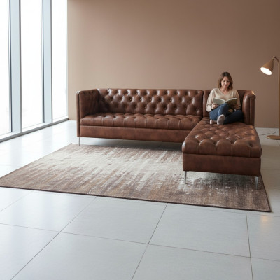 Chesterfield corner sofa L-shape leather luxury couch leather sofa corner suite