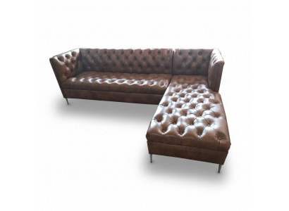 Chesterfield corner sofa L-shape leather luxury couch leather sofa corner suite