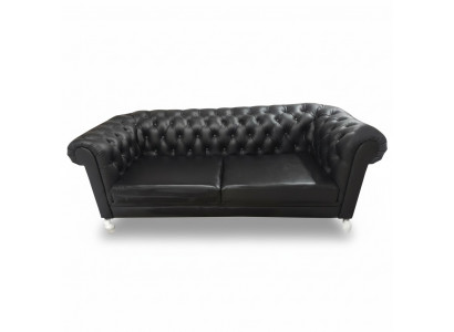 Chesterfield Sofa 3 Seater Couch Leather Sofa Couches Black Sofas