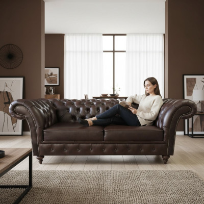 Chesterfield Sofa 3-Seater Couch Seat Luxury Couches Three-Seater 230cm