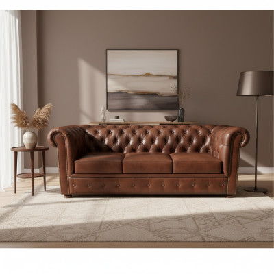 Luxury Chesterfield Sofa 3-Seater Lounge Sofas Couch 230cm Fabric
