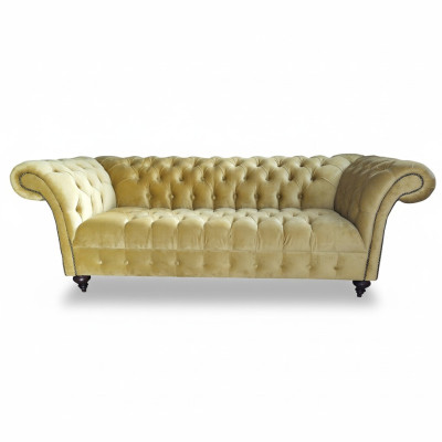Luxury Sofa Three-Seater Design Chesterfield Fabric Couches Modern