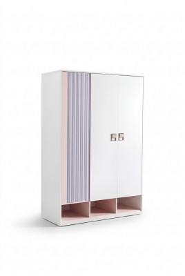 Wardrobe White Wood Cabinets Children's Room Furniture Design Interior