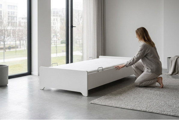 Bed White Bedroom Kids Room Beds Wood Wooden Bed 100x200cm
