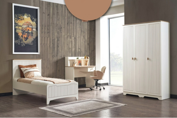 Modern complete youth room luxury children's room set 3-piece white