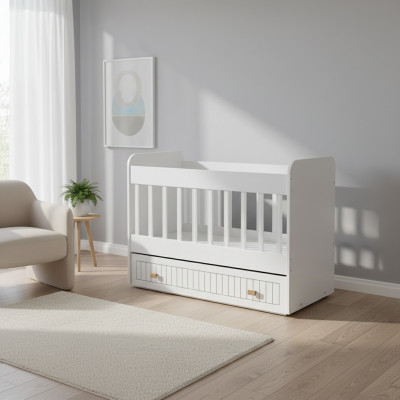 Baby bed children's bed bed set with drawer white in style for the children's room