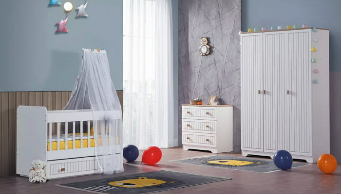 Baby complete room wardrobe bed children's room infant dresser 3-piece.
