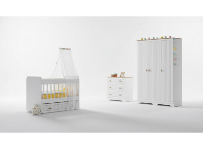 Baby complete room wardrobe bed children's room infant dresser 3-piece.