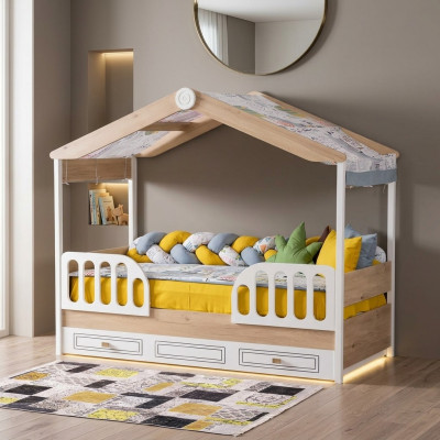 Children's beds wood bedroom apartment furniture new bed youth room