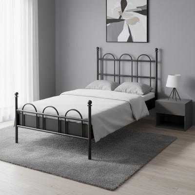 Black metal bed classic bed frame youth room black