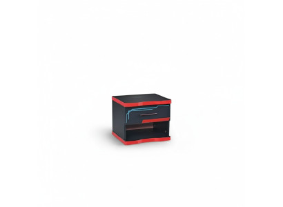 Modern black nightstand, designer nightstand in the children's room, new furniture.