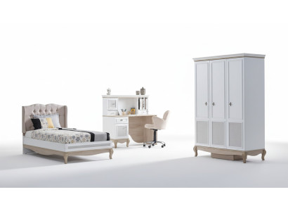 Children's youth room bed + desk + wardrobe 3-piece