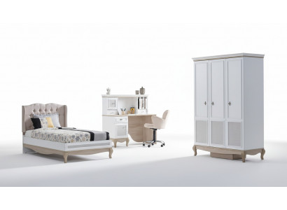 Children's youth room bed + desk + wardrobe 3-piece