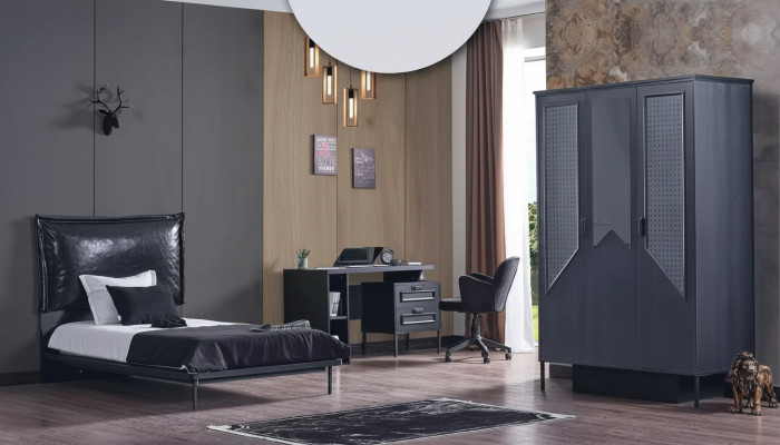 Children's Room Bedroom Set Complete Room Furniture 3-Piece Wardrobe